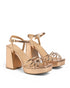 Sandalia Plataforma Oro Rosado Tiras Cruzadas 8323L